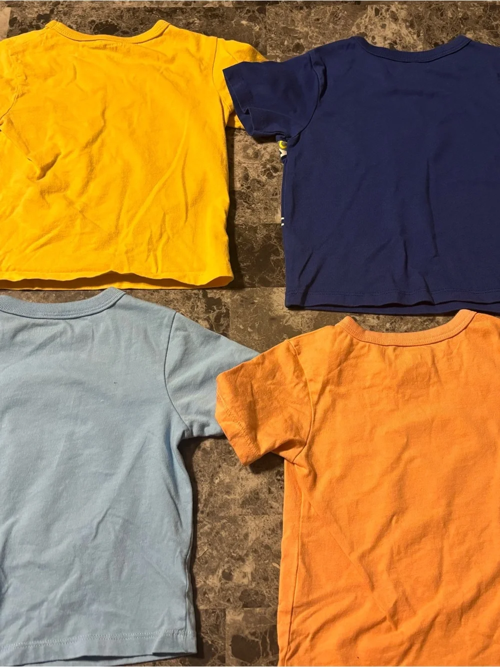 Kids Train & Dino Graphic Tee Bundle - Yellow, Navy, Light Blue, Orange